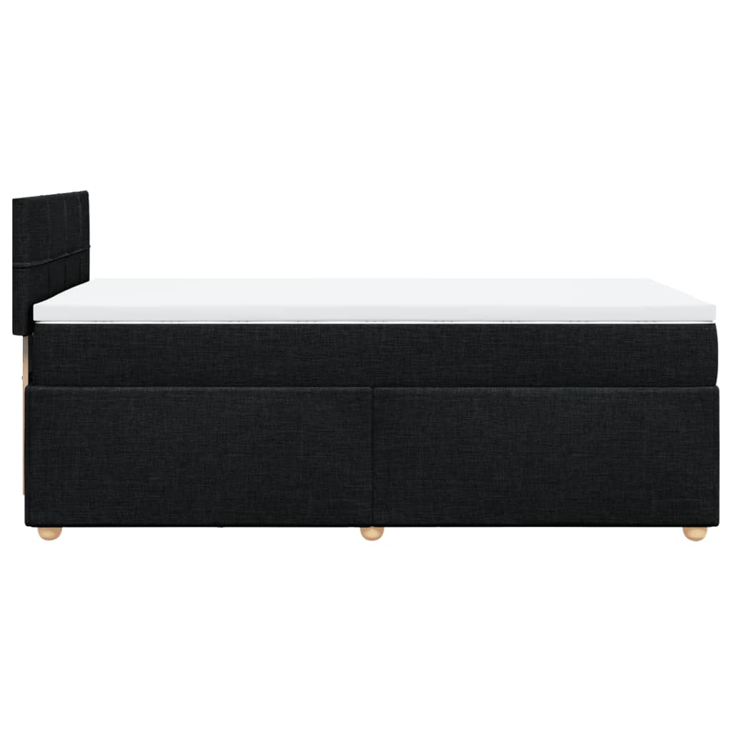 Pat box spring cu saltea, negru, 90x190 cm, textil