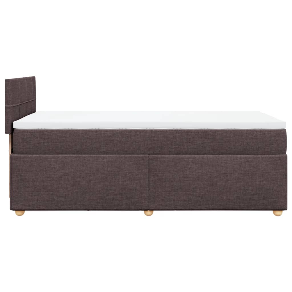 Pat box spring cu saltea, maro închis, 90x190 cm, textil