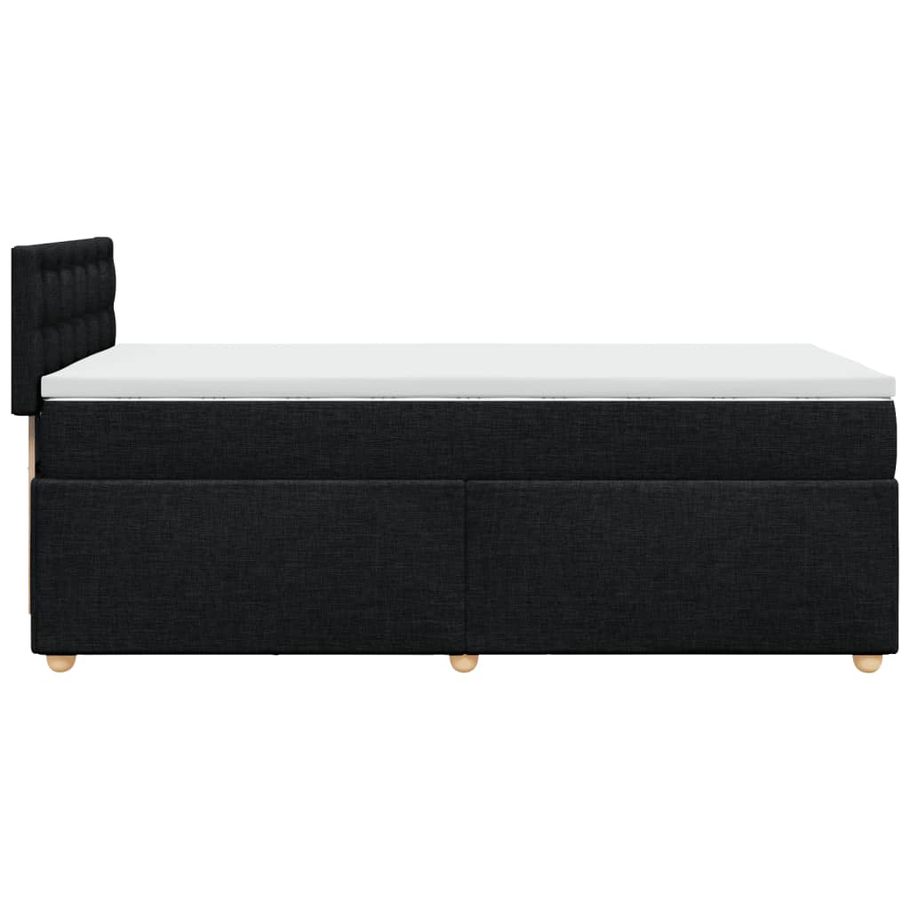 Pat box spring cu saltea, negru, 90x190 cm, textil