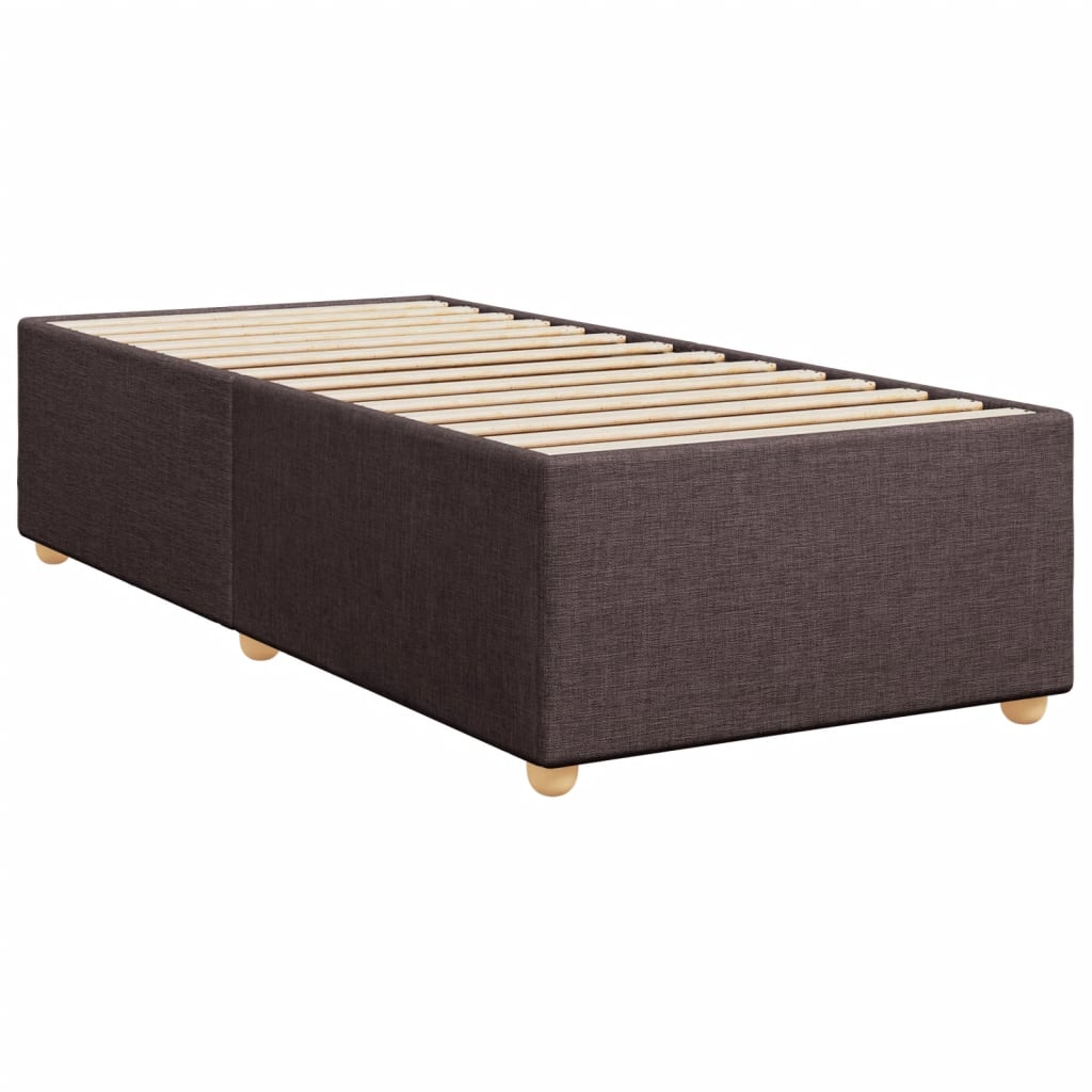 Pat box spring cu saltea, maro închis, 90x190 cm, textil