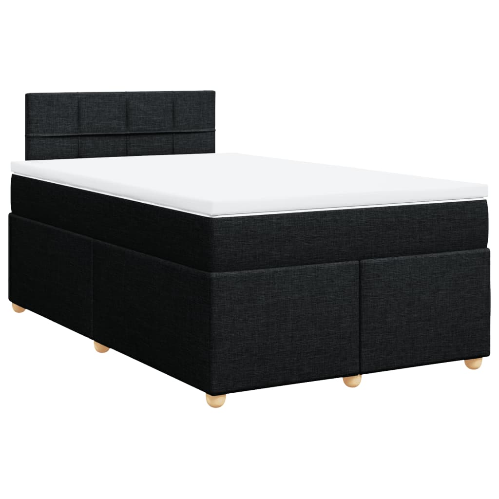 Pat box spring cu saltea, negru, 120x190 cm, catifea