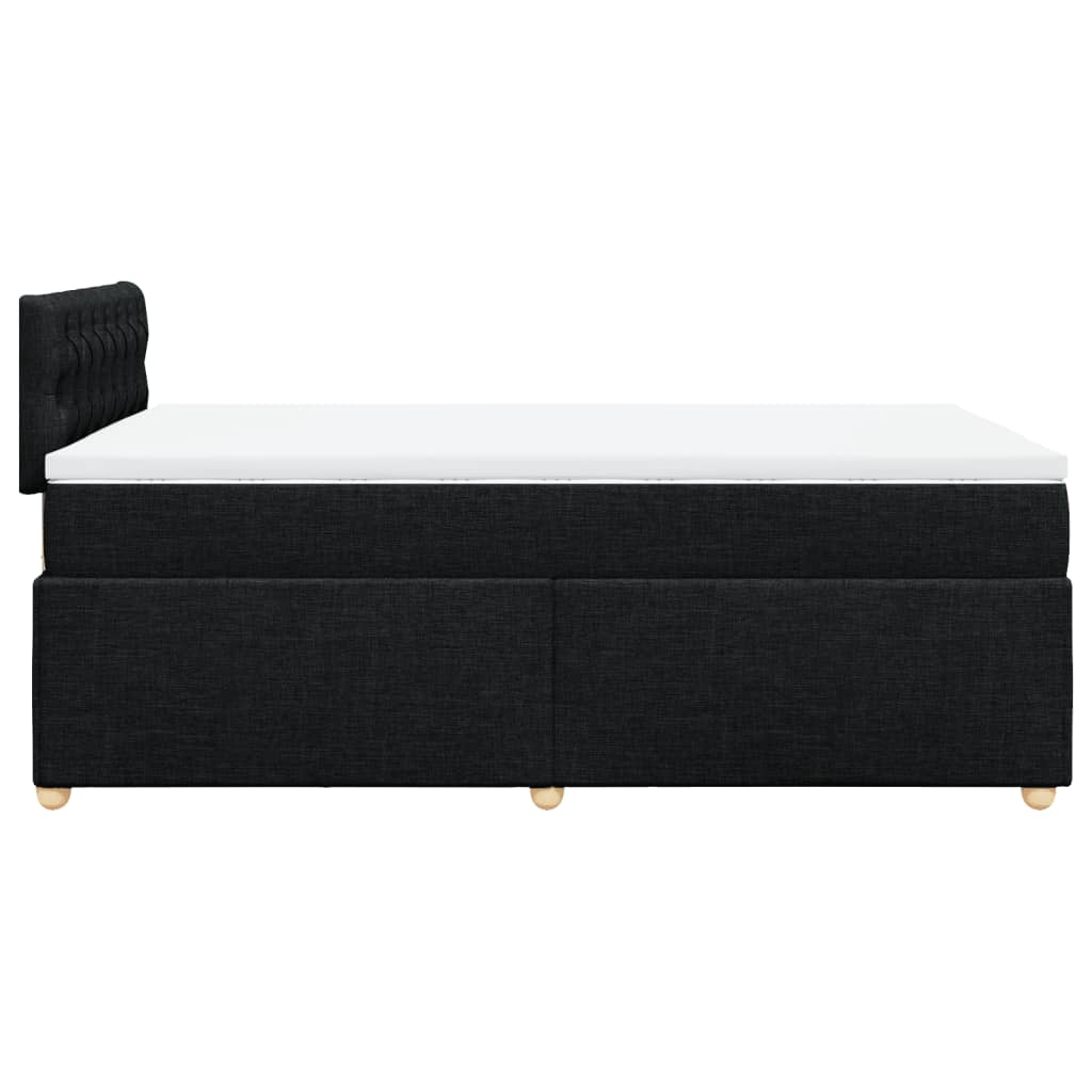 Pat box spring cu saltea, negru, 120x190 cm, catifea