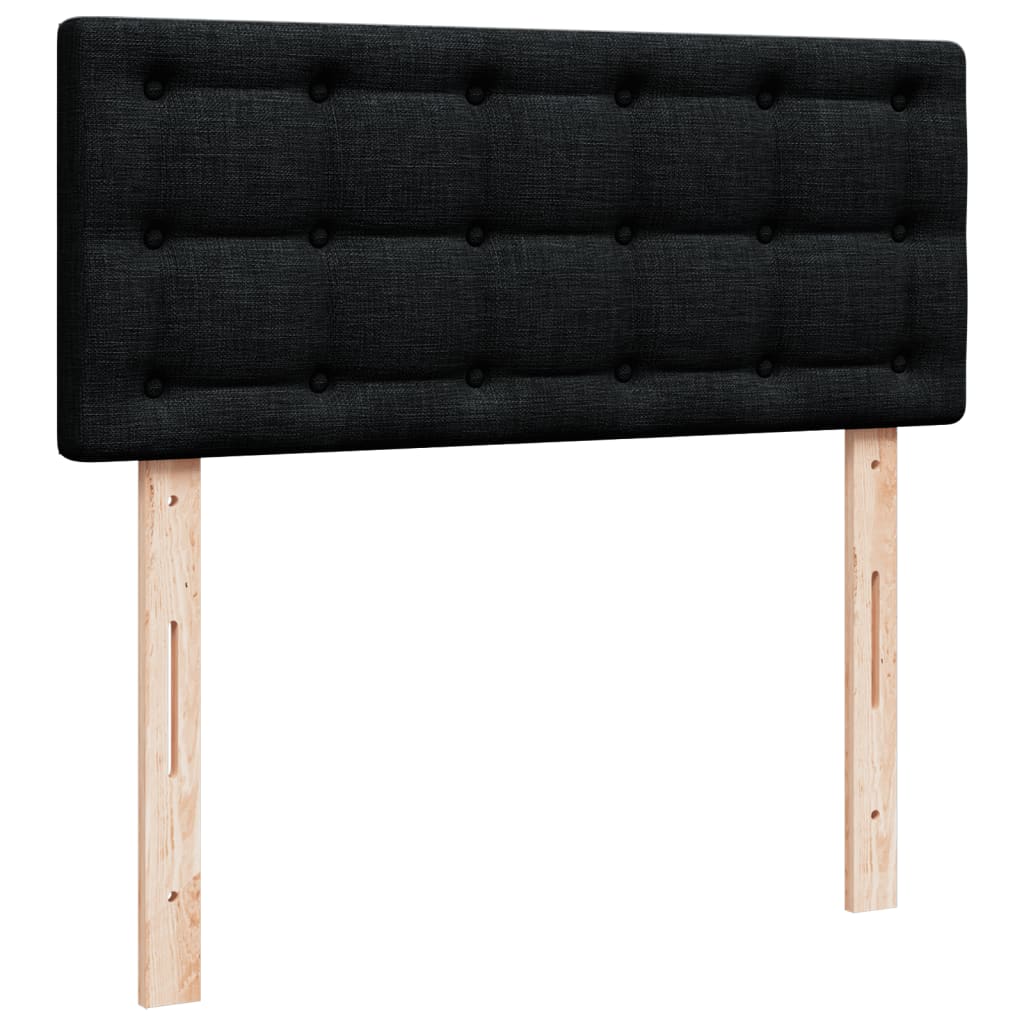 Pat box spring cu saltea, negru, 120x190 cm, catifea