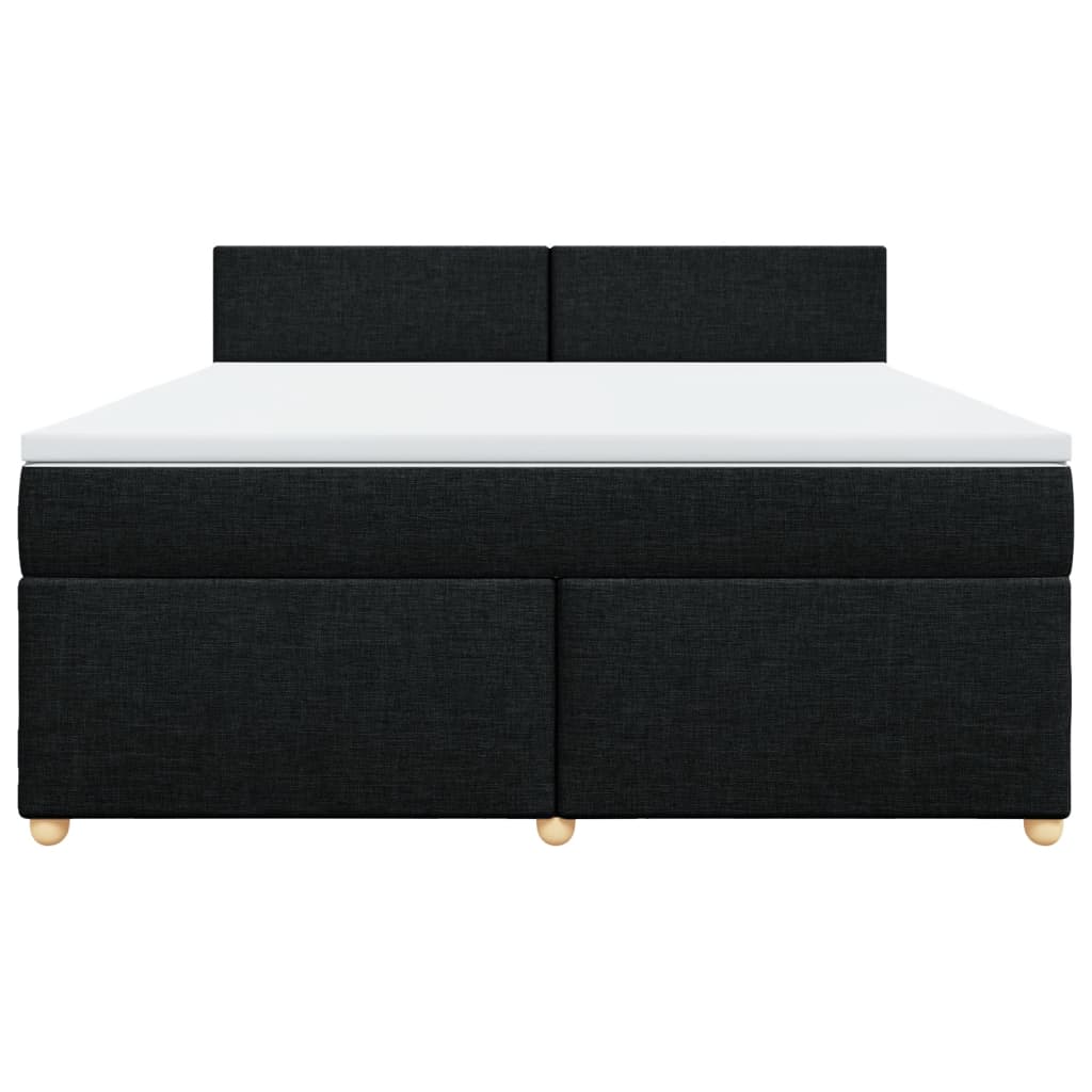 Pat box spring cu saltea, negru, 180x200 cm, catifea