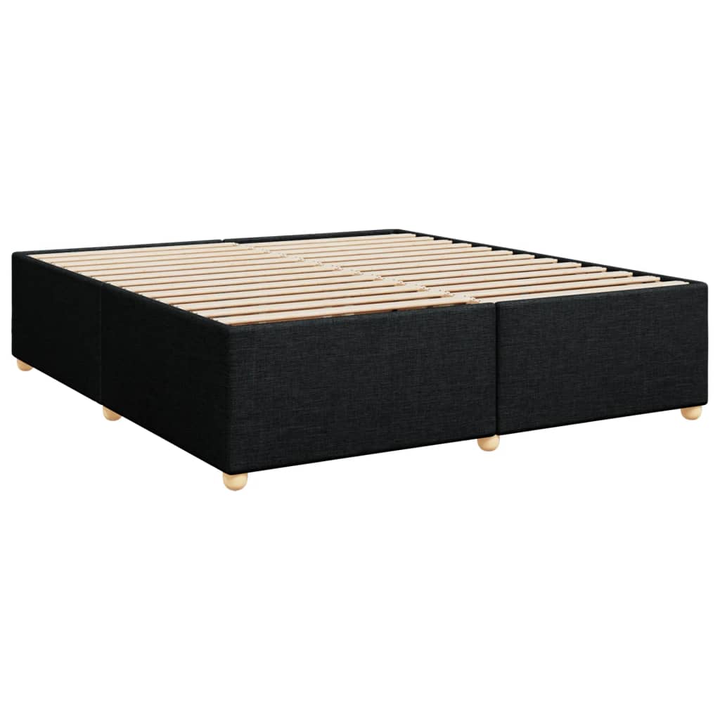 Pat box spring cu saltea, negru, 180x200 cm, catifea