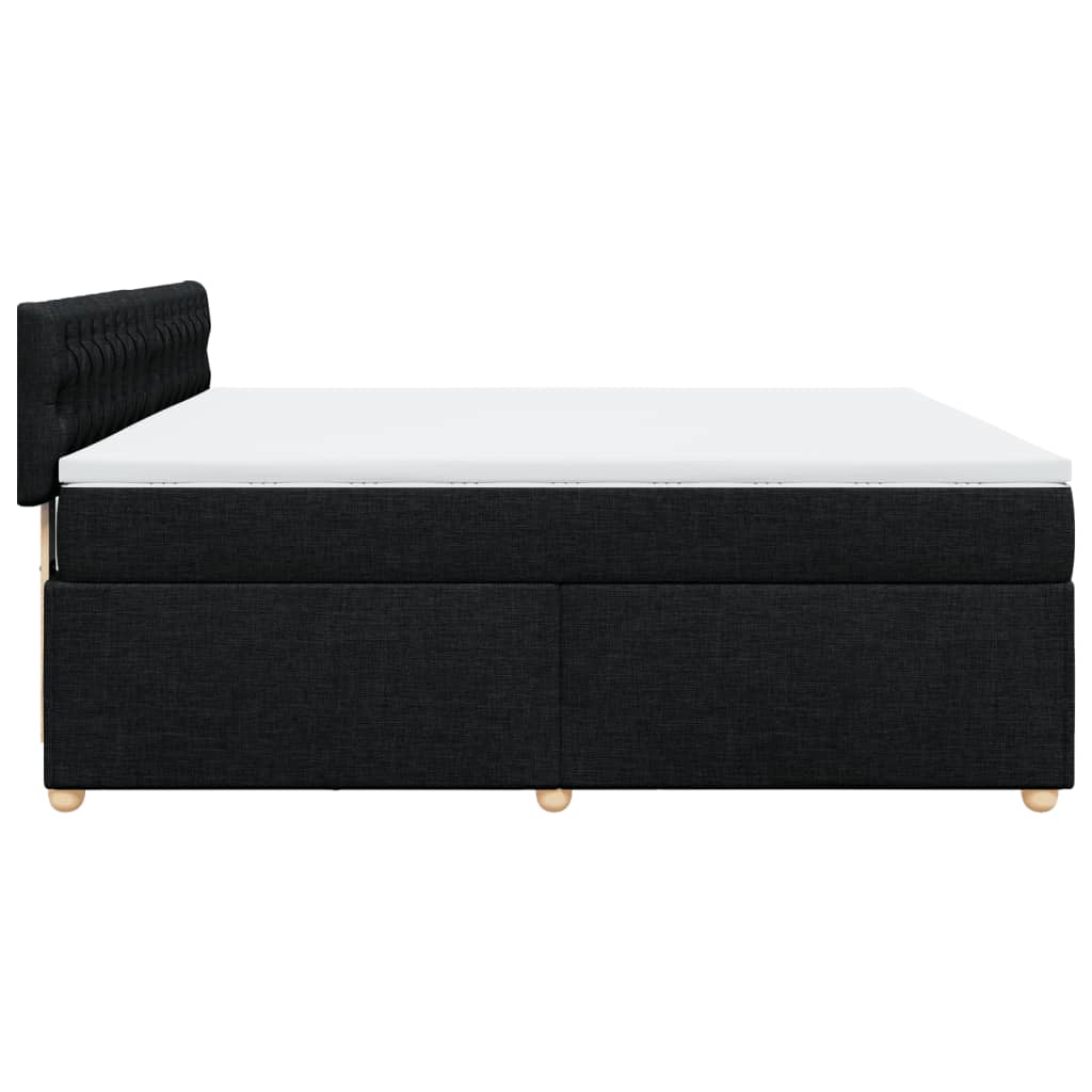 Pat box spring cu saltea, negru, 180x200 cm, catifea