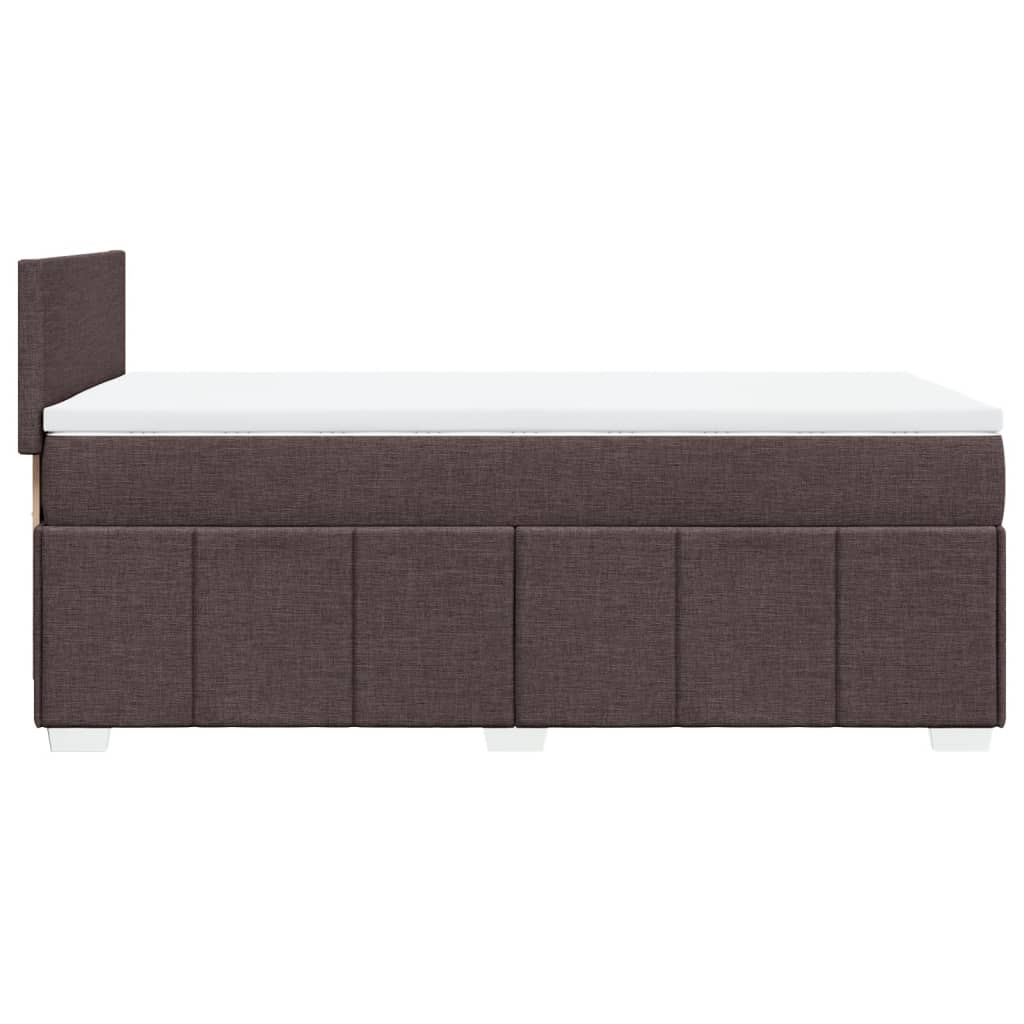 Pat box spring cu saltea, maro închis, 90x190 cm, textil