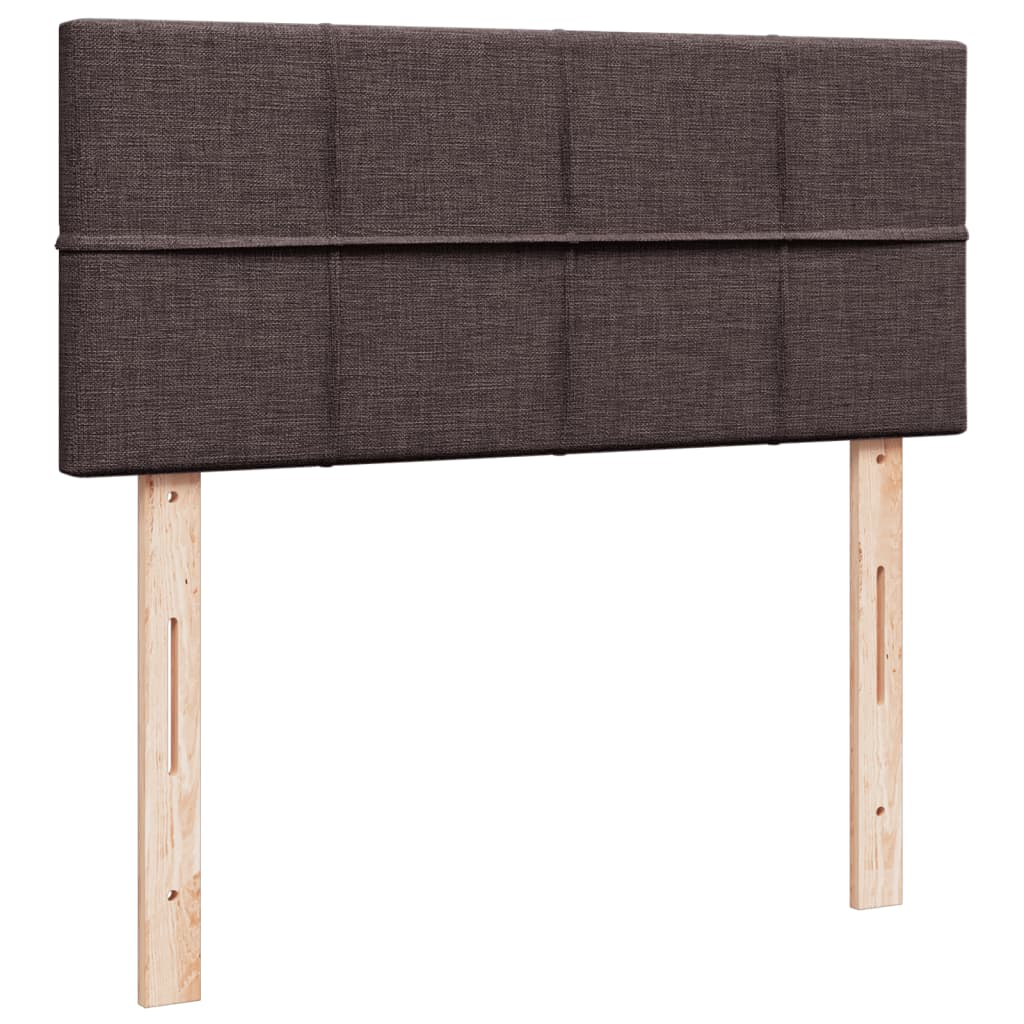 Pat box spring cu saltea, maro închis, 90x190 cm, textil