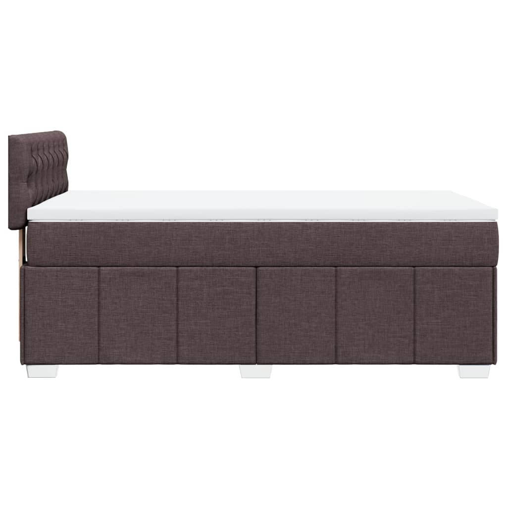 Pat box spring cu saltea, maro închis, 90x190 cm, textil