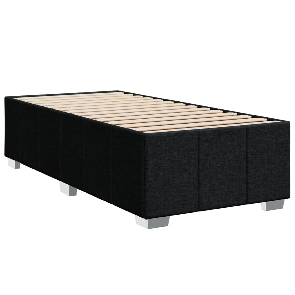 Pat box spring cu saltea, negru, 90x190 cm, textil