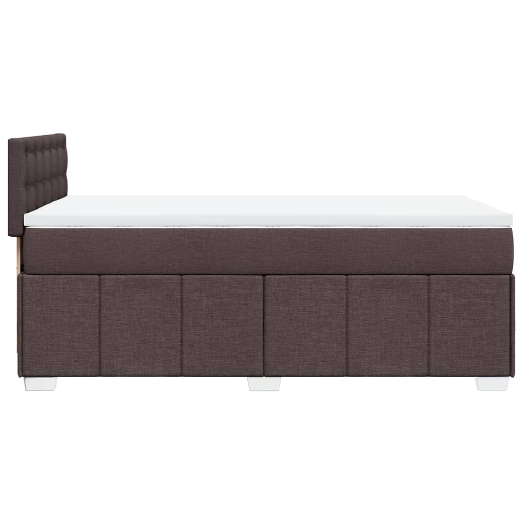 Pat box spring cu saltea, maro închis, 90x190 cm, textil