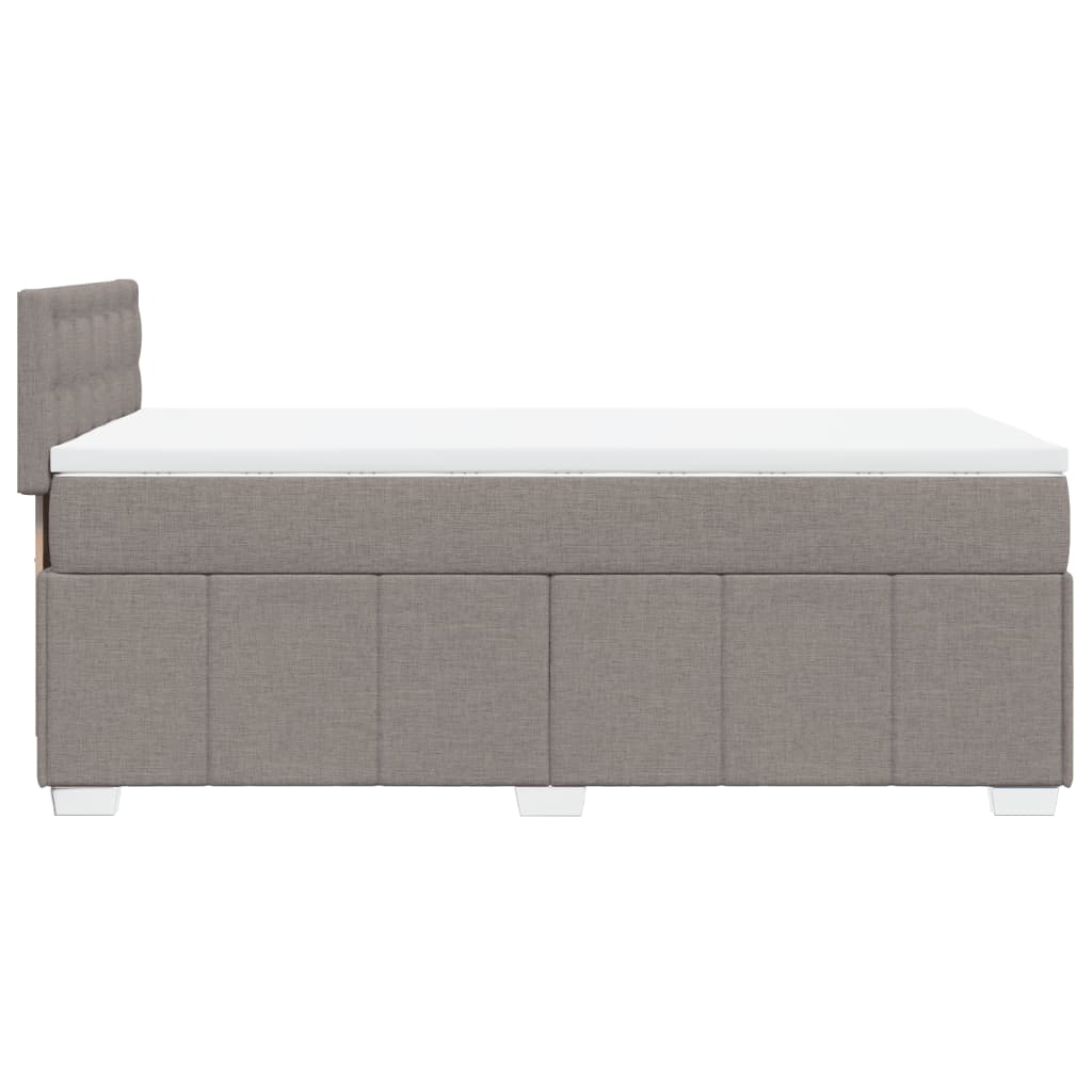 Pat box spring cu saltea, gri taupe, 90x190 cm, textil