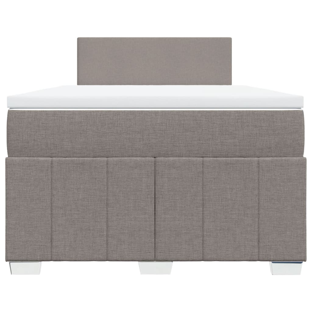 Pat box spring cu saltea, gri taupe, 120x200 cm, textil