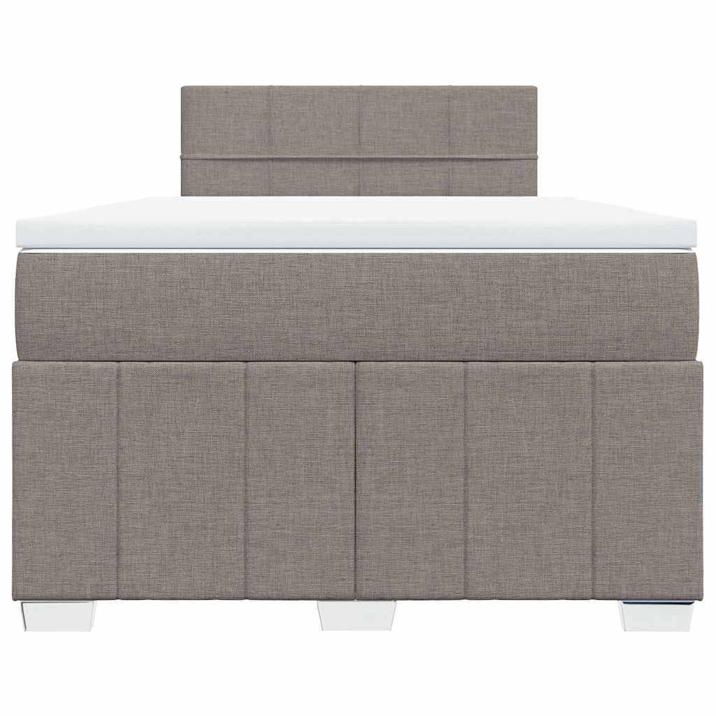 Pat box spring cu saltea, gri taupe, 120x200 cm, textil