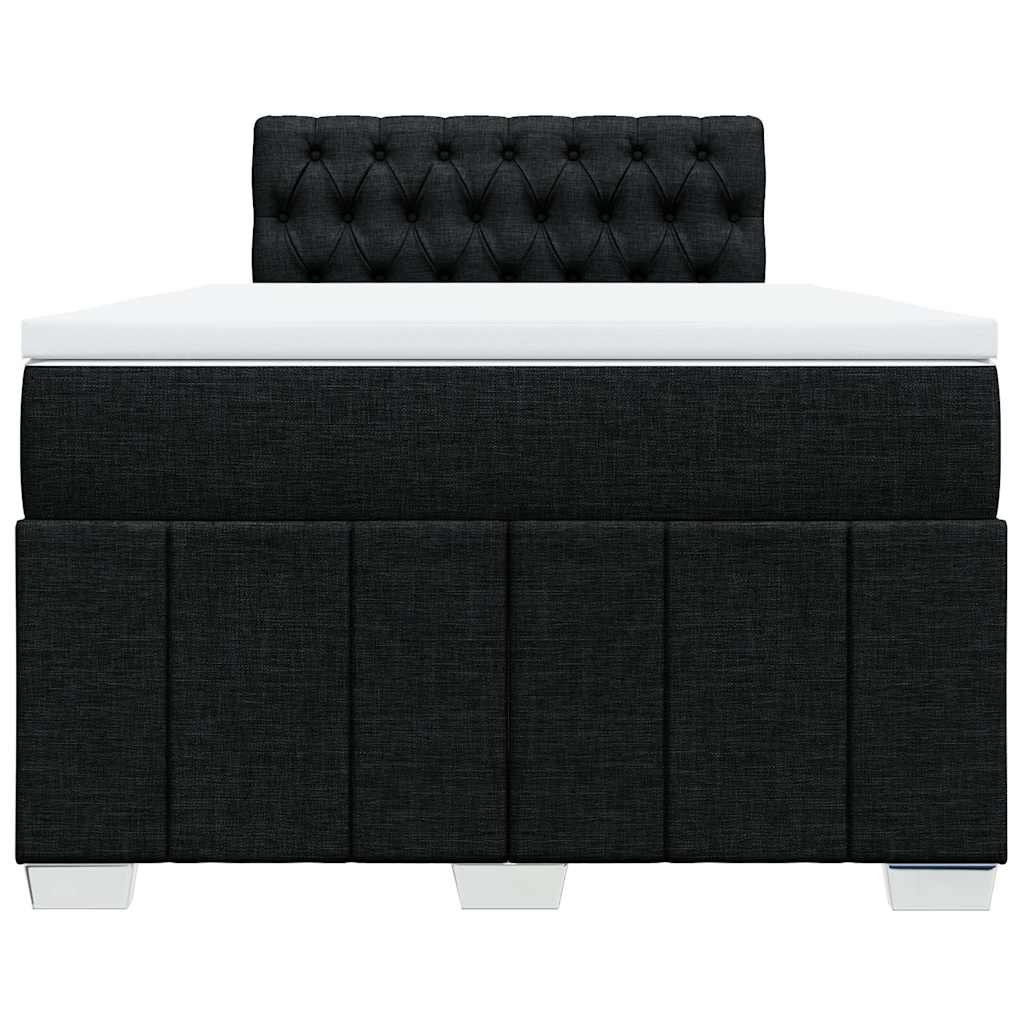 Pat box spring cu saltea, negru, 120x200 cm, textil