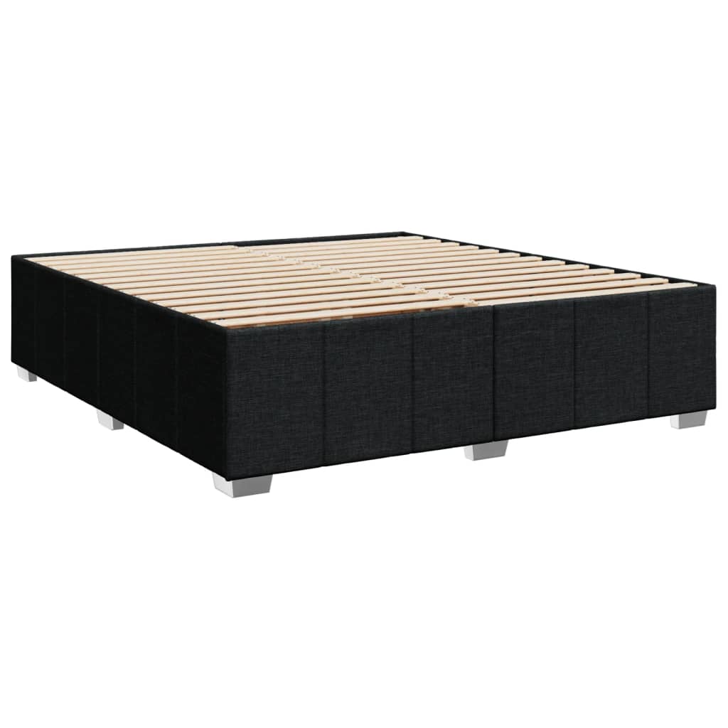 Pat box spring cu saltea, negru, 180x200 cm, catifea