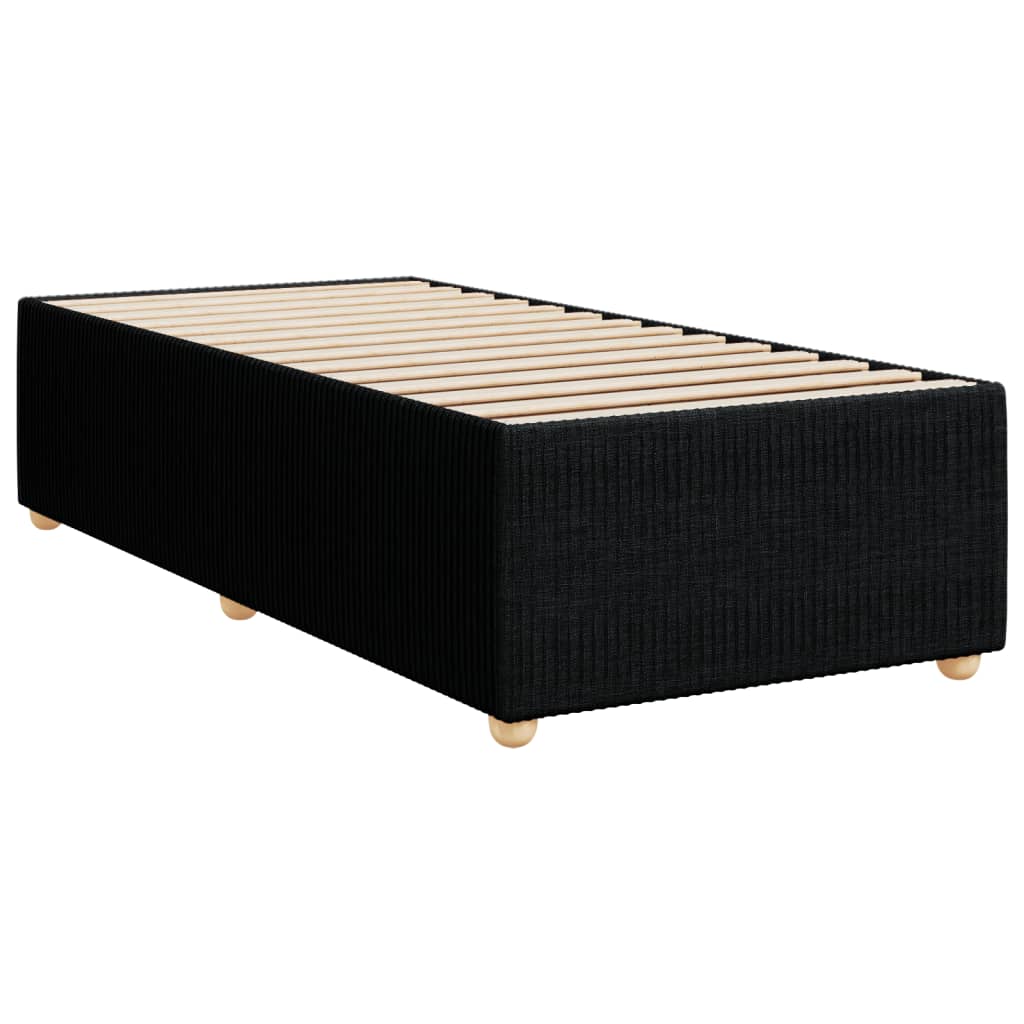 Pat box spring cu saltea, negru, 90x190 cm, textil