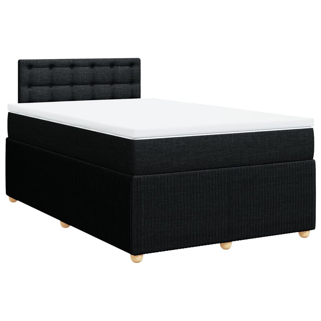 Pat box spring cu saltea, negru, 120x190 cm, catifea