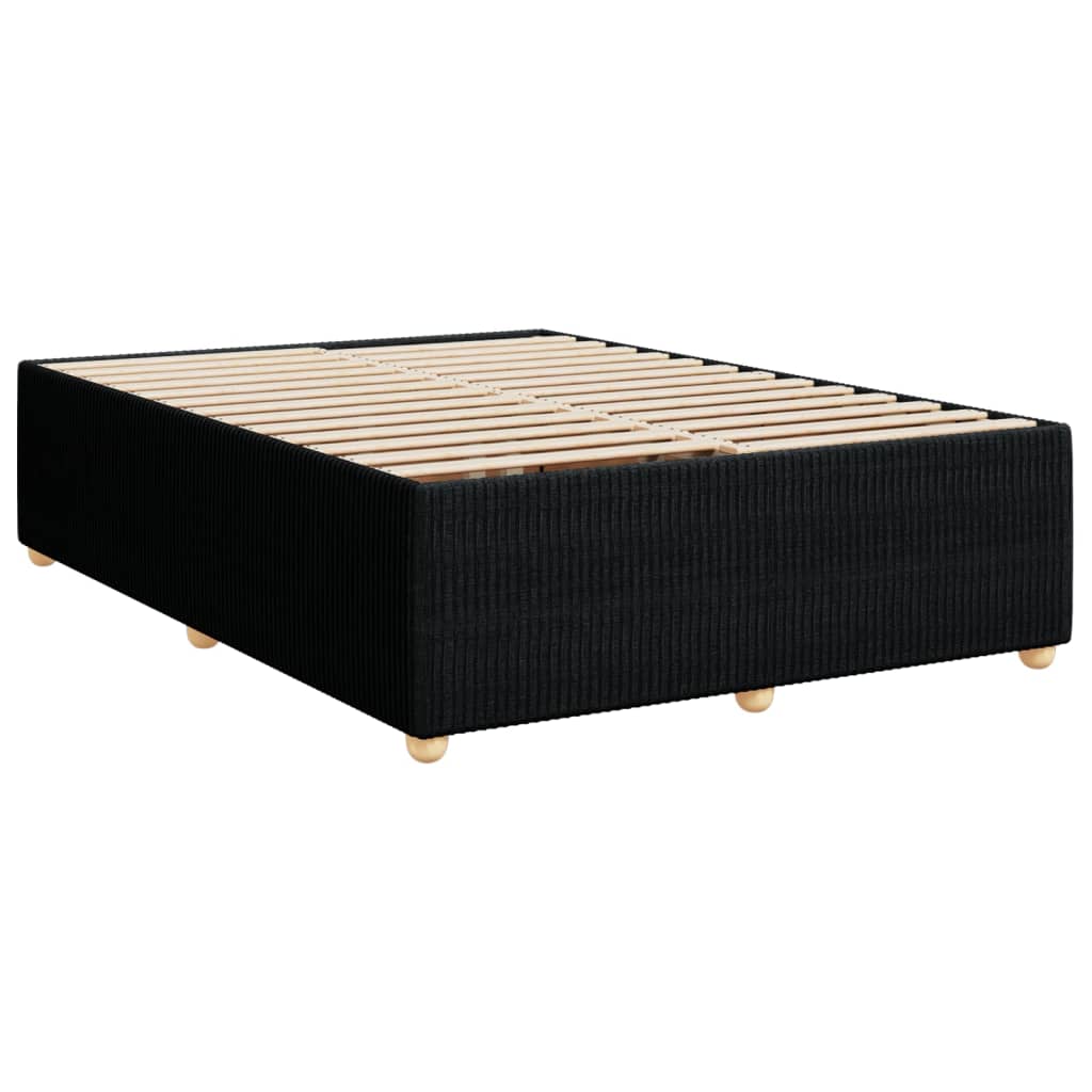 Pat box spring cu saltea, negru, 140x200 cm, textil