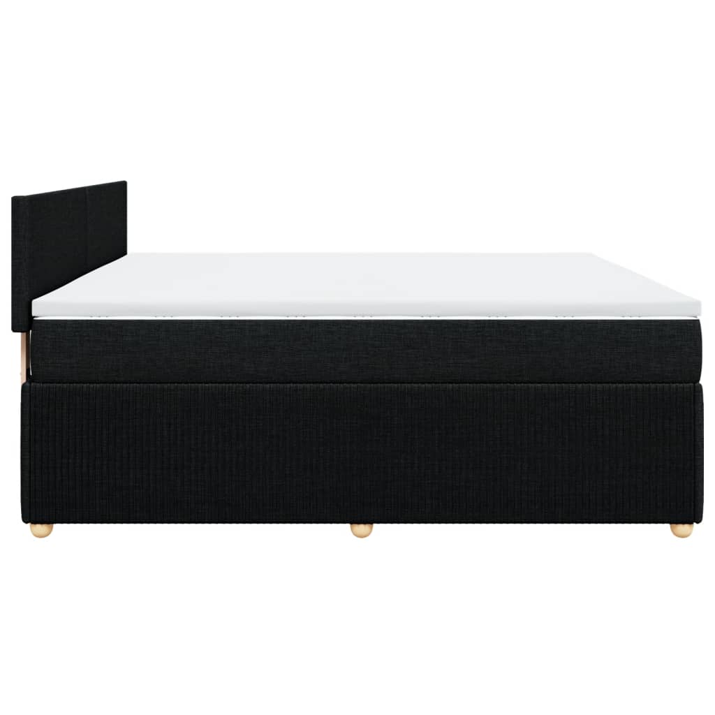 Pat box spring cu saltea, negru, 180x200 cm, catifea