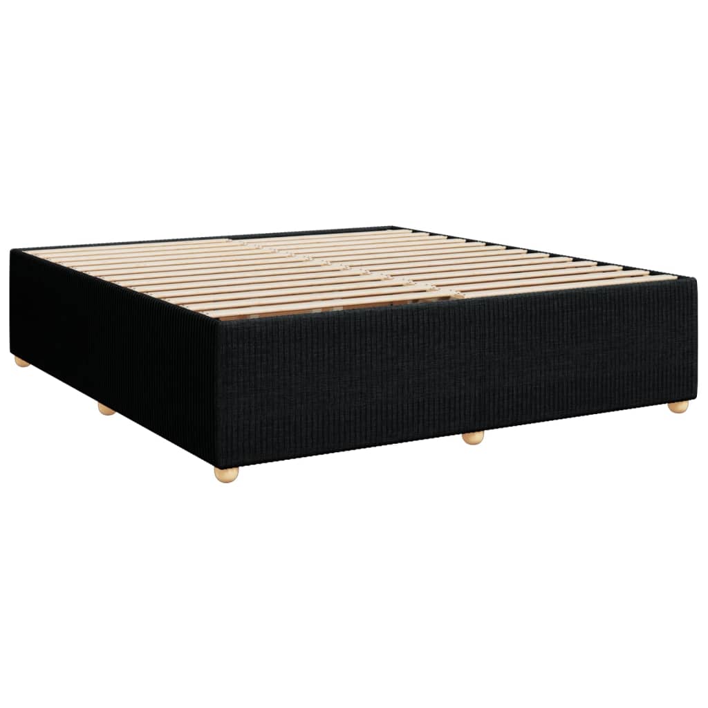 Pat box spring cu saltea, negru, 180x200 cm, catifea