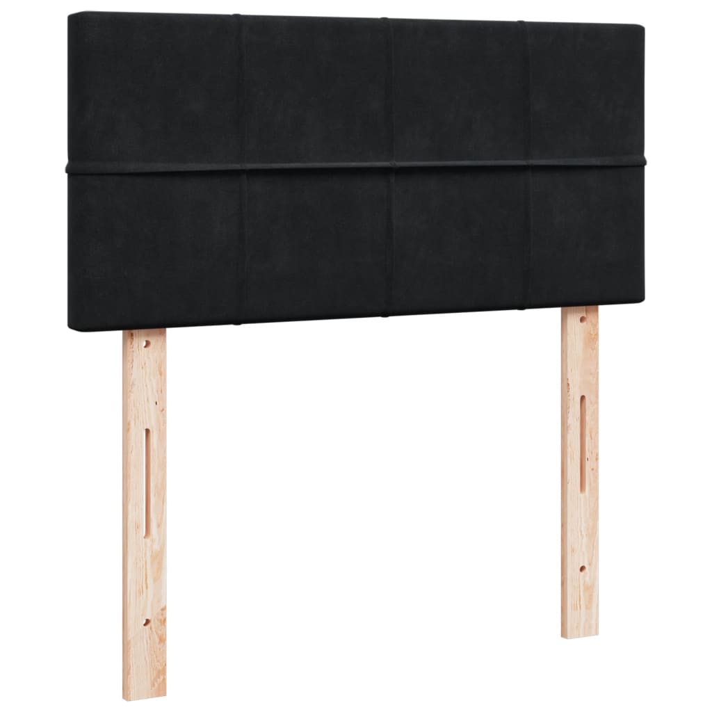 Pat box spring cu saltea, negru, 80x200 cm, catifea