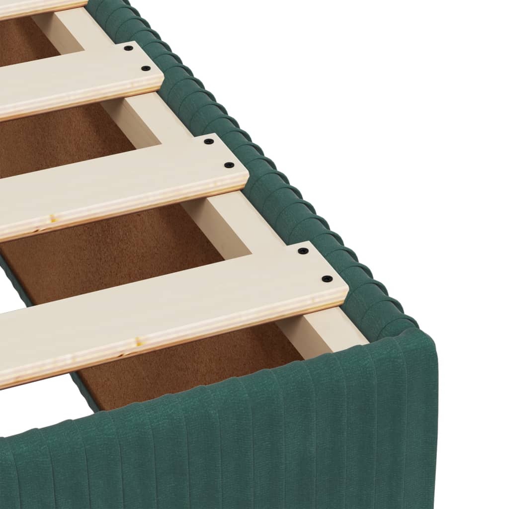 Pat box spring cu saltea, verde închis, 90x190 cm, catifea