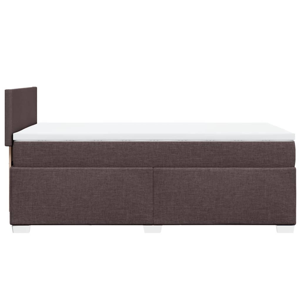 Pat box spring cu saltea, maro închis, 90x190 cm, textil