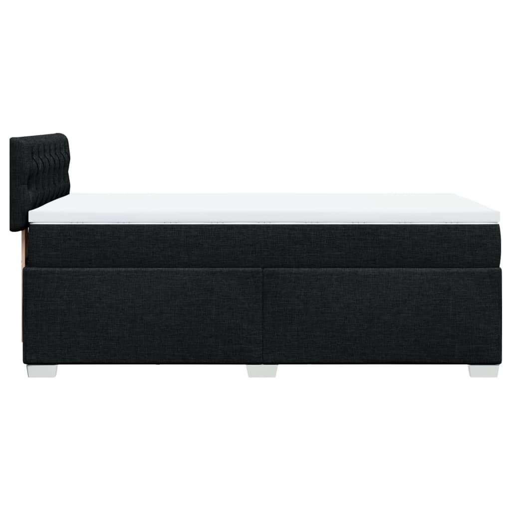 Pat box spring cu saltea, negru, 90x190 cm, textil