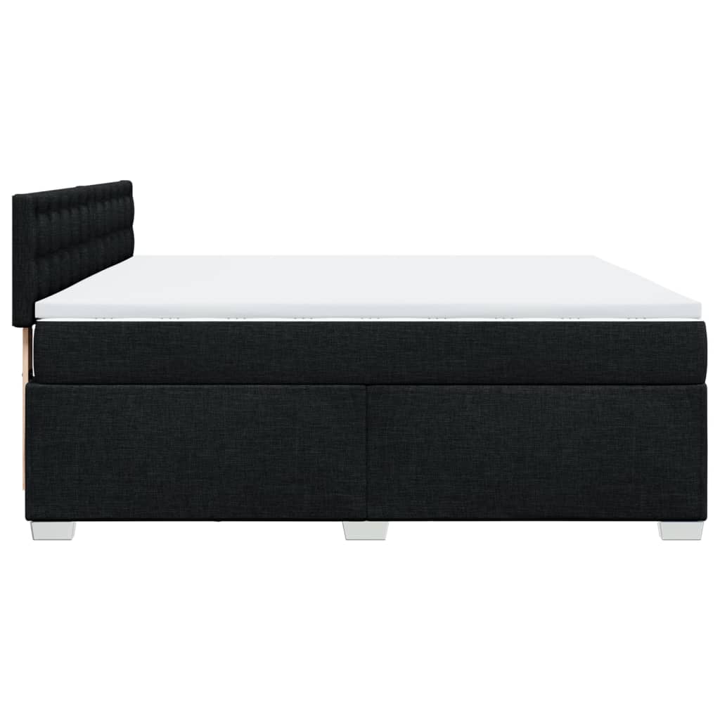 Pat box spring cu saltea, negru, 180x200 cm, catifea