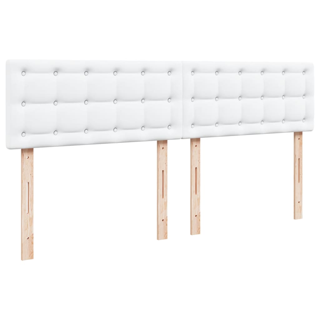 Pat box spring cu saltea, alb, 180x200 cm, piele ecologică