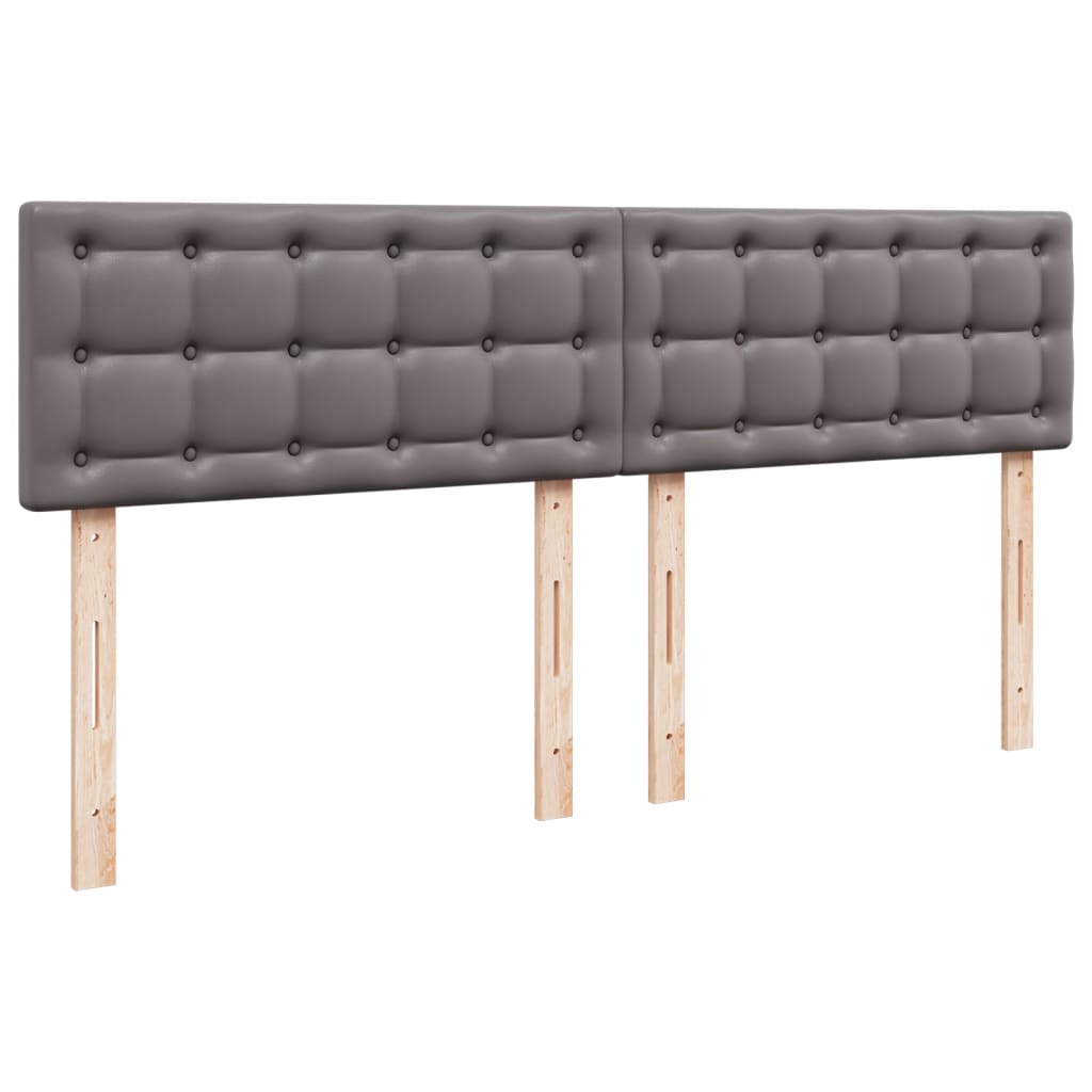 Pat box spring cu saltea, gri, 180x200 cm, piele ecologică