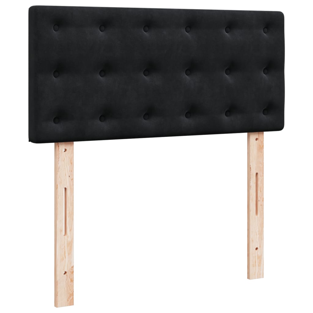 Pat box spring cu saltea, negru, 80x200 cm, catifea