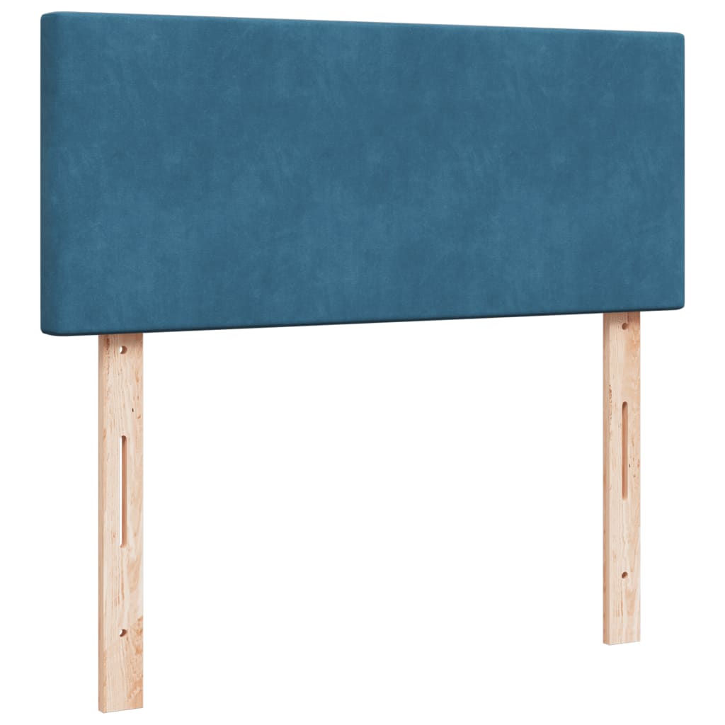 Pat box spring cu saltea, albastru, 120x190 cm, catifea