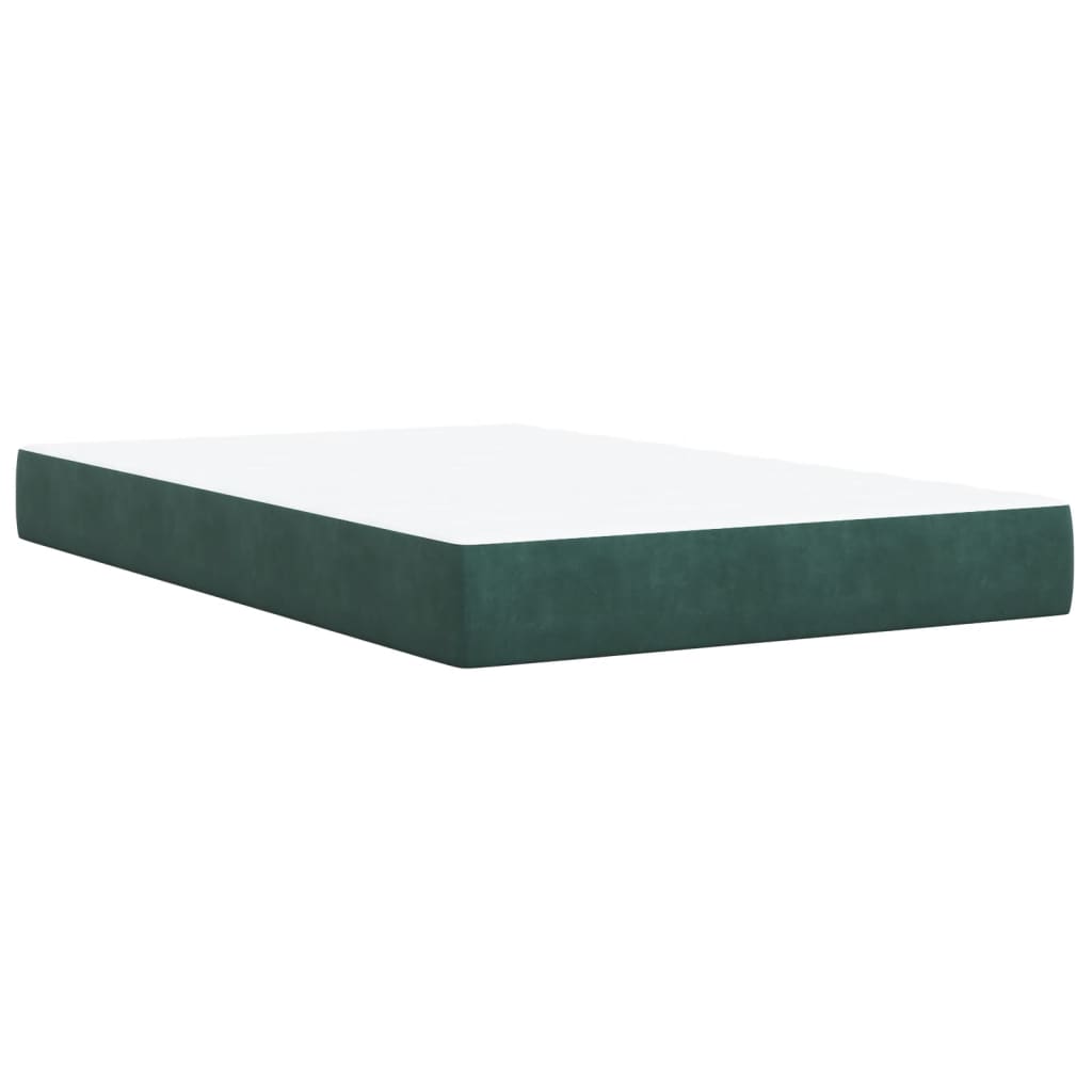 Pat box spring cu saltea, verde închis, 120x190 cm, catifea