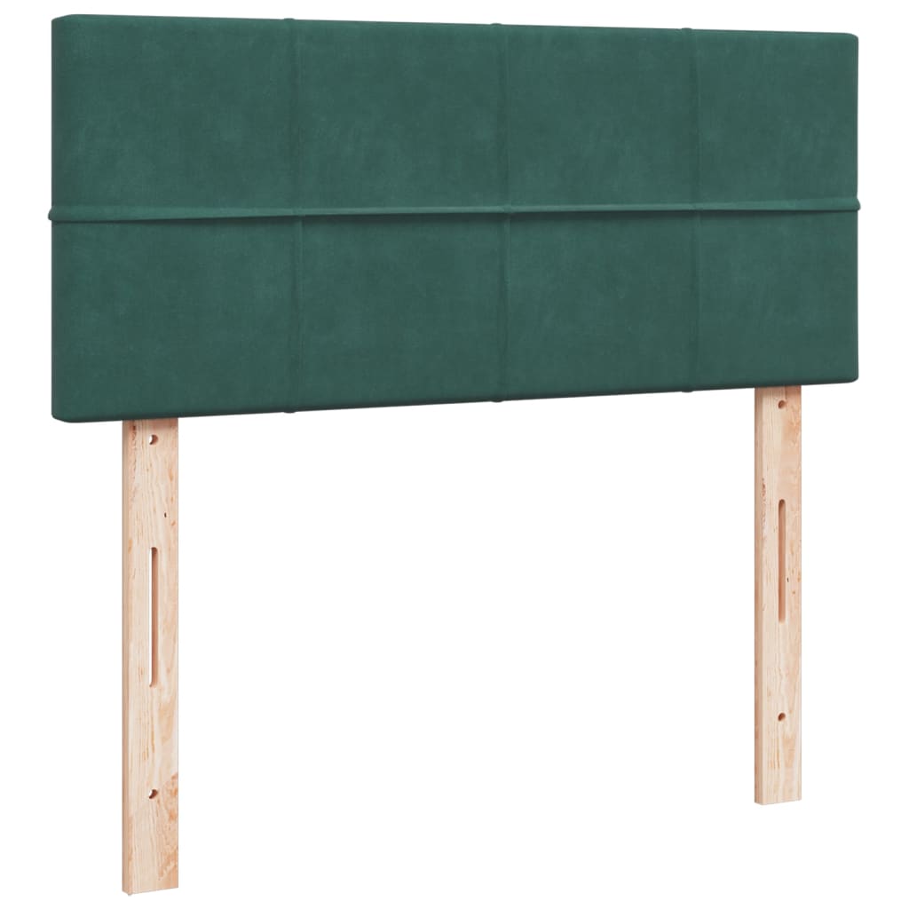 Pat box spring cu saltea, verde închis, 120x190 cm, catifea