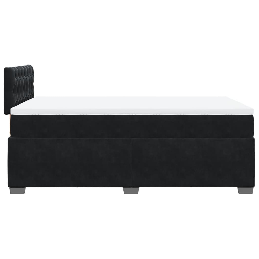 Pat box spring cu saltea, negru, 120x190 cm, catifea