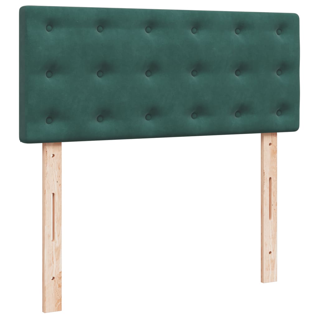 Pat box spring cu saltea, verde închis, 120x190 cm, catifea