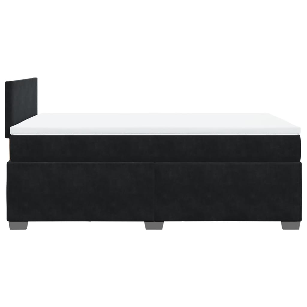 Pat box spring cu saltea, negru, 120x200 cm, catifea