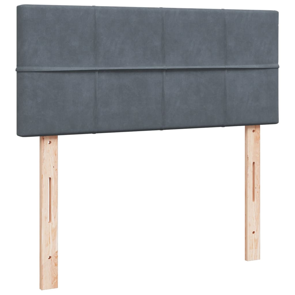 Pat box spring cu saltea, gri închis, 120x200 cm, catifea