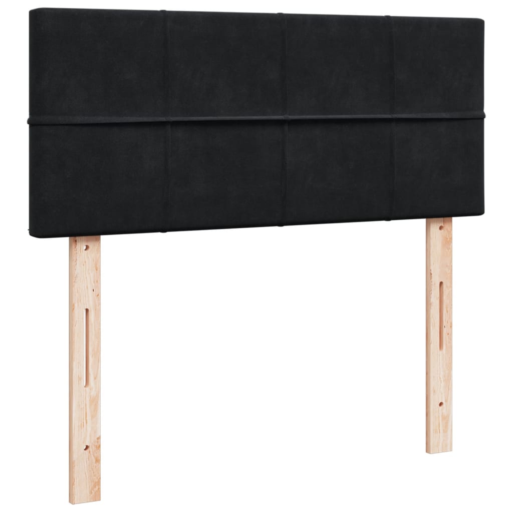 Pat box spring cu saltea, negru, 120x200 cm, catifea