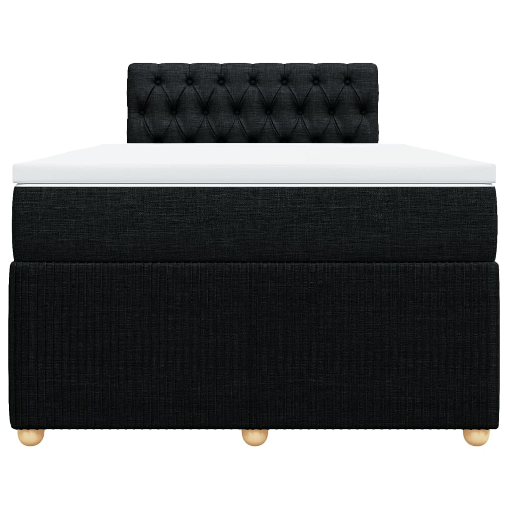 Pat box spring cu saltea, negru, 120x190 cm, catifea