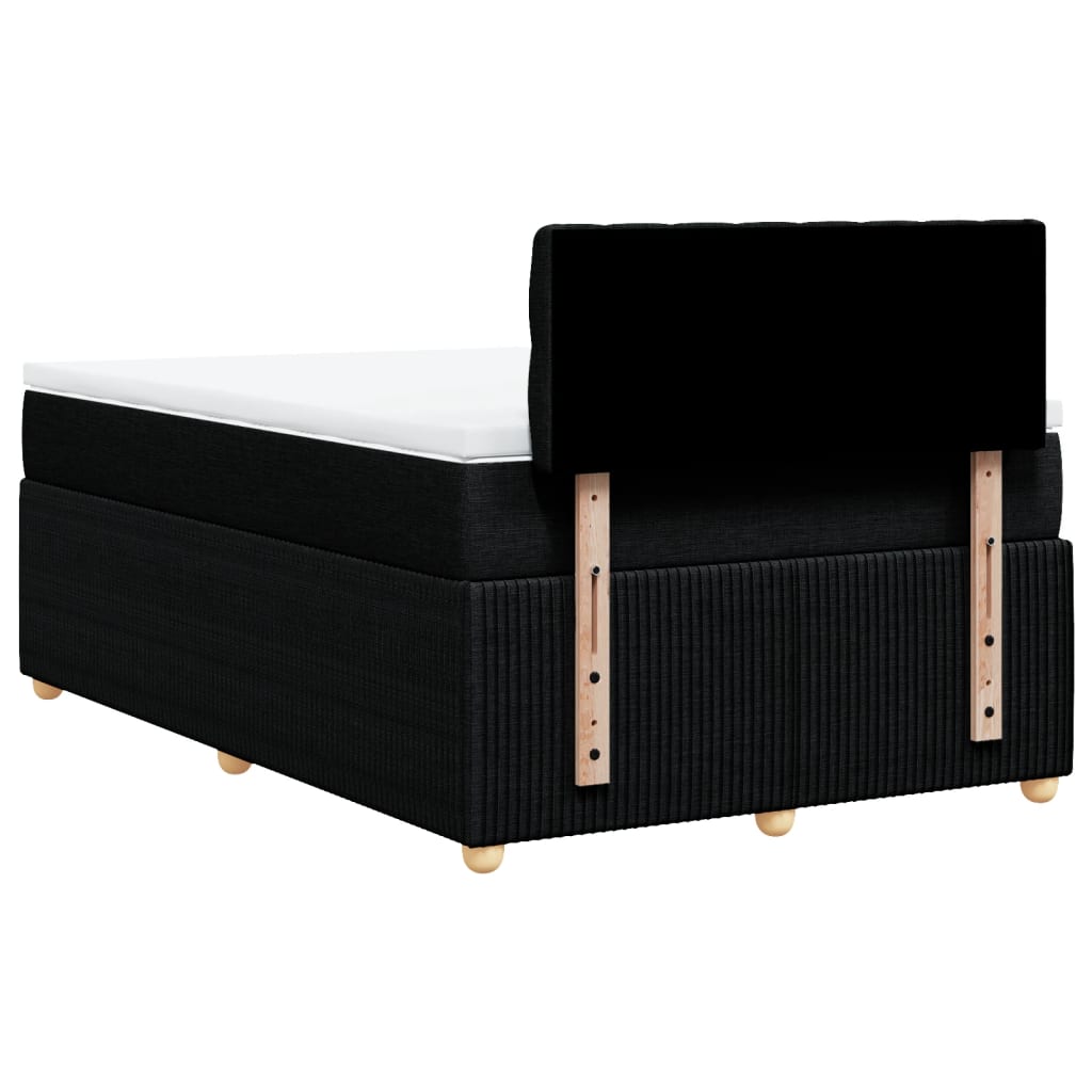 Pat box spring cu saltea, negru, 120x190 cm, catifea