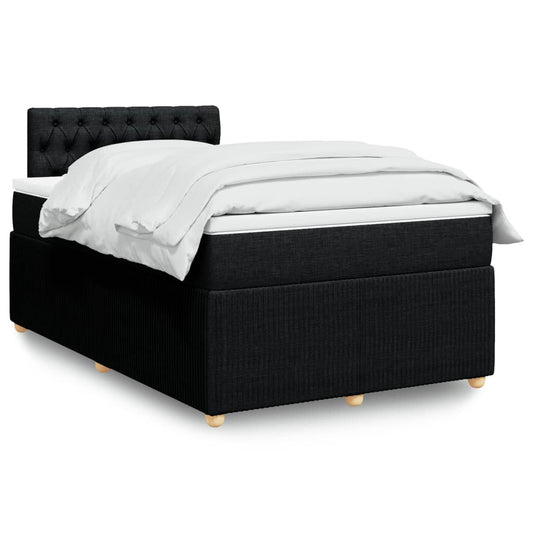 Pat box spring cu saltea, negru, 120x190 cm, catifea