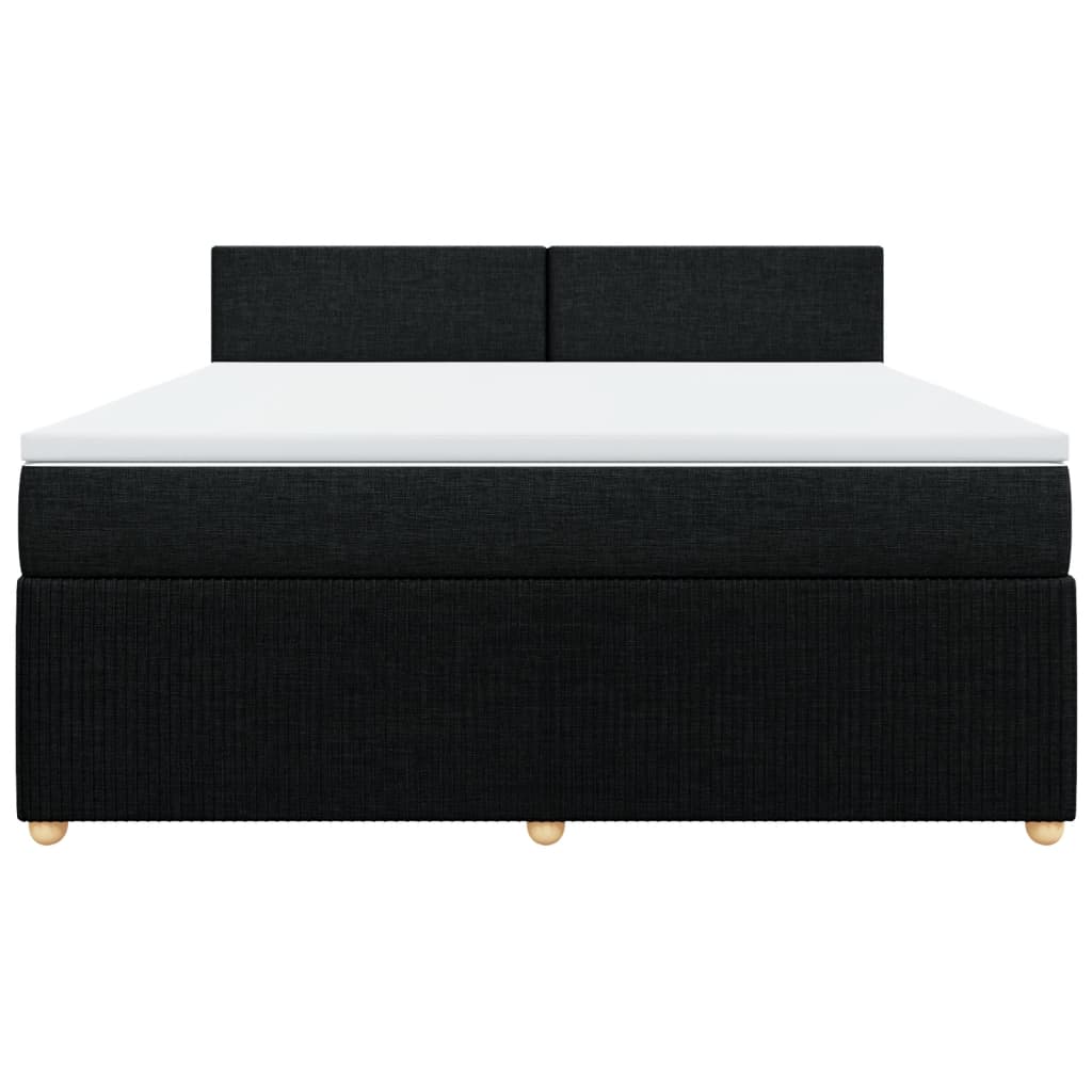 Pat box spring cu saltea, negru, 180x200 cm, catifea