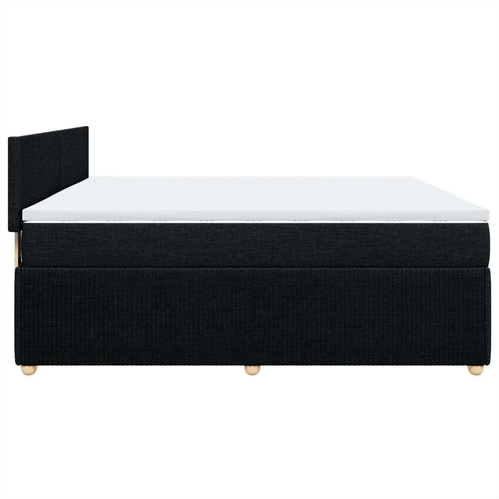 Pat box spring cu saltea, negru, 180x200 cm, catifea