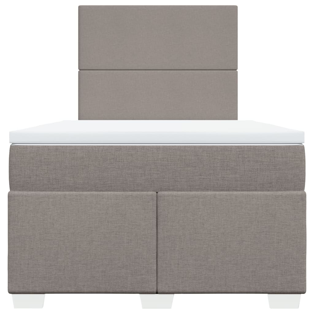 Pat box spring cu saltea, gri taupe, 120x200 cm, textil