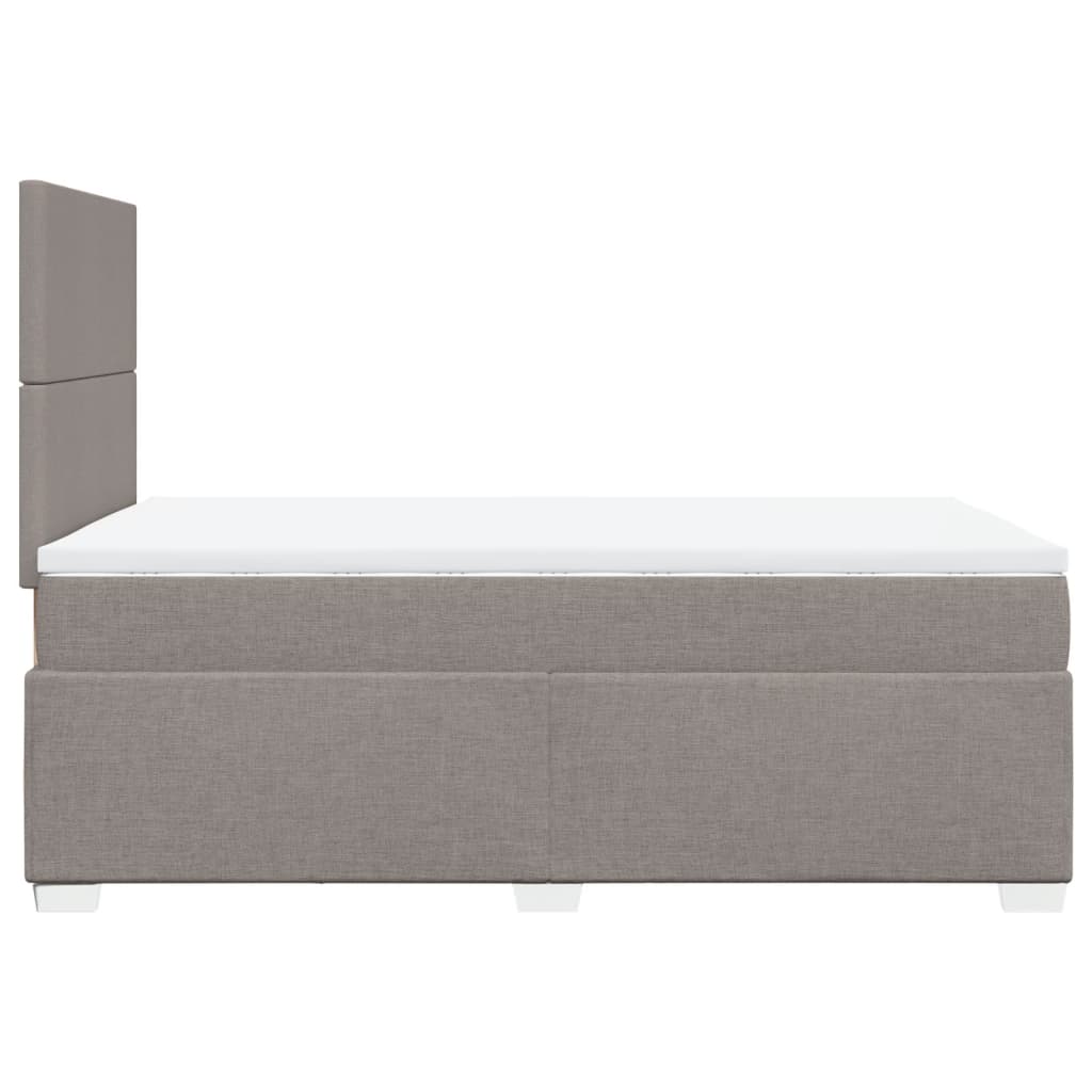 Pat box spring cu saltea, gri taupe, 120x200 cm, textil