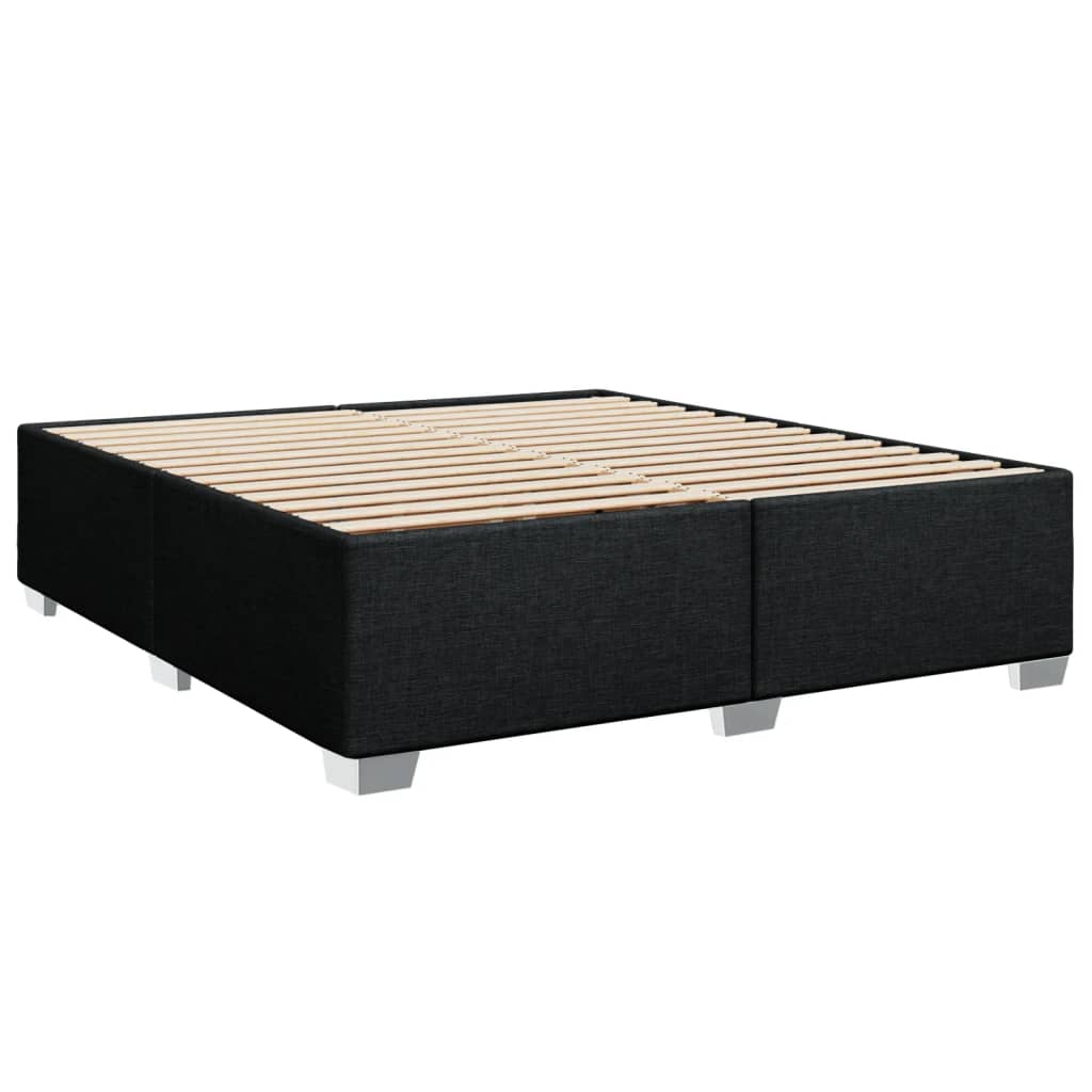 Pat box spring cu saltea, negru, 180x200 cm, catifea