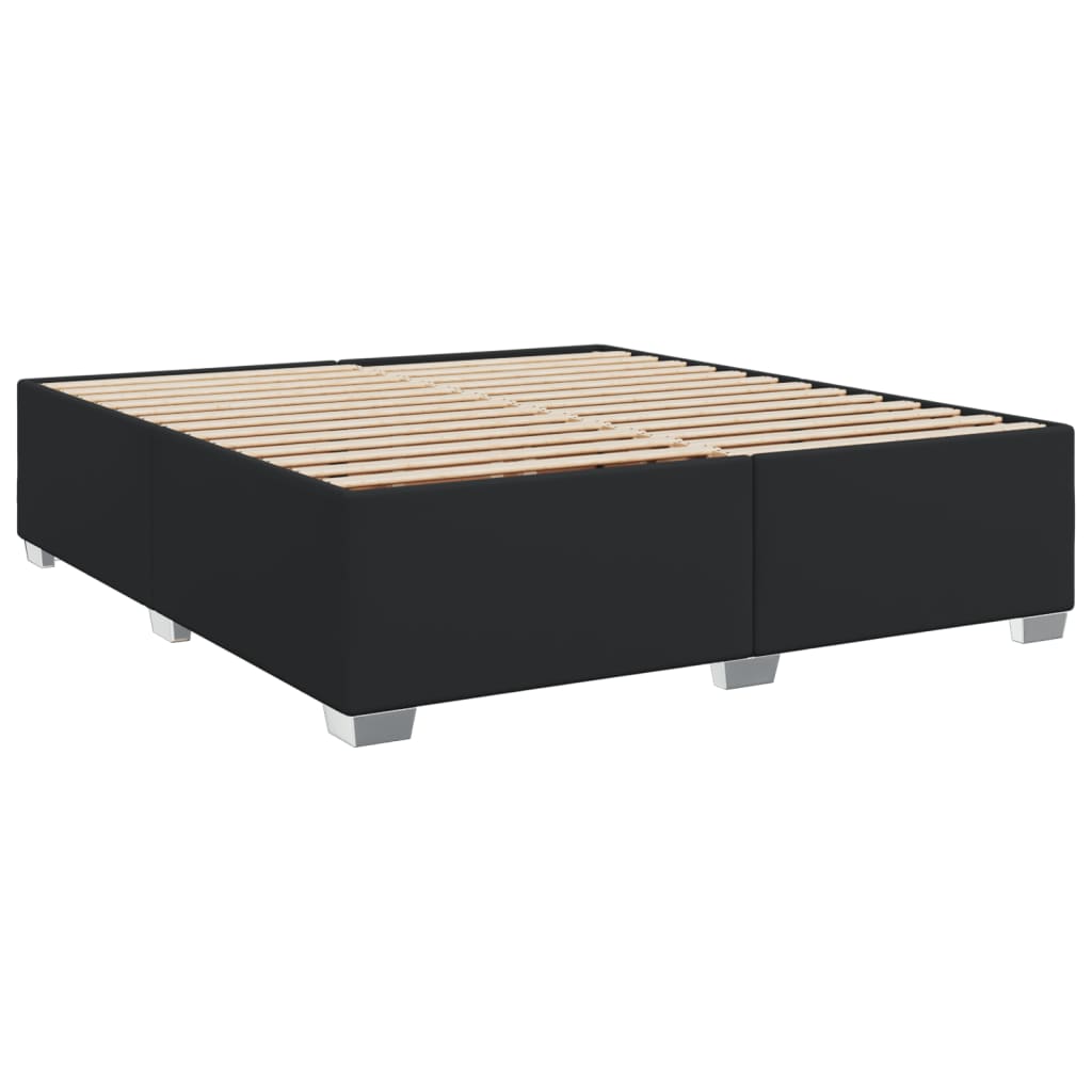 Pat box spring cu saltea, negru, 180x200 cm, piele ecologică